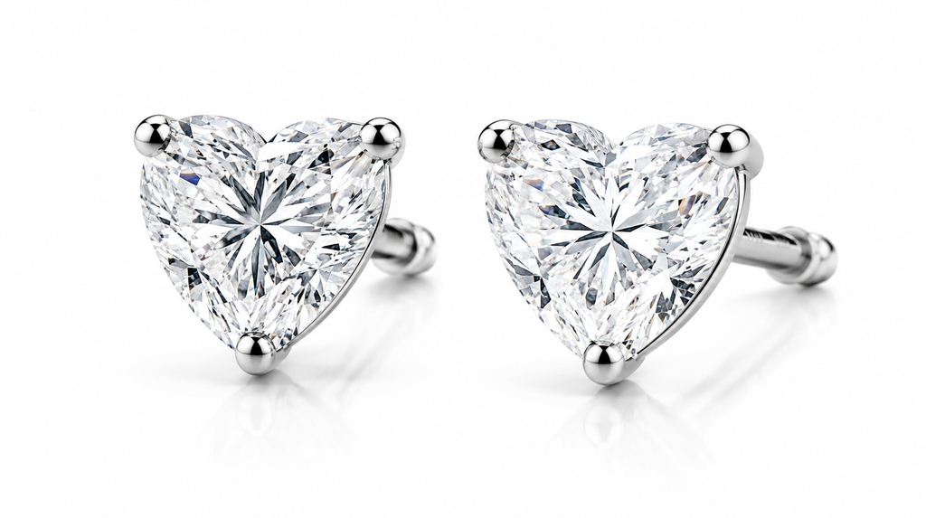 Lumière Heart Shape Lab Diamond Stud Earrings