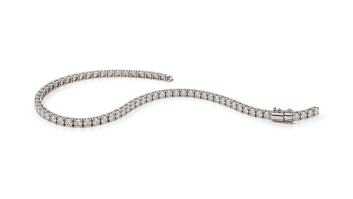 Sterling silver lab-grown diamond tennis bracelet — hero front view