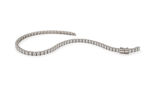 Sterling silver lab-grown diamond tennis bracelet — hero front view