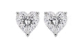 Sterling silver 0.50 CTW lab-grown diamond heart stud earrings — hero front view