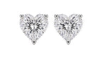 Sterling silver 0.50 CTW lab-grown diamond heart stud earrings — hero front view
