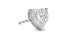 Sterling silver 0.50 CTW lab-grown diamond heart stud earrings — profile side view