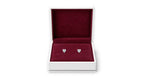 Sterling silver 0.50 CTW lab-grown diamond heart stud earrings — gift packaging