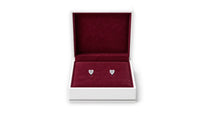 Sterling silver 0.50 CTW lab-grown diamond heart stud earrings — gift packaging