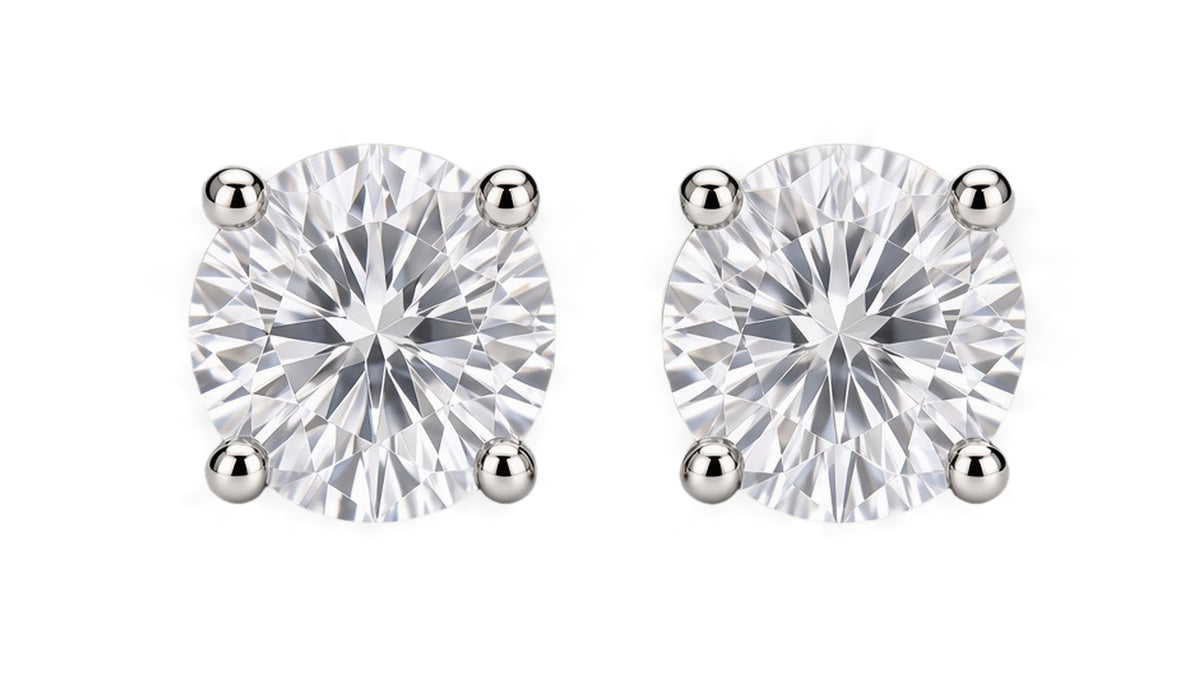 Exaltare Lumière sterling silver 0.50 CTW lab-grown diamond round stud earrings — hero front view