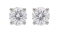 Exaltare Lumière sterling silver 0.50 CTW lab-grown diamond round stud earrings — hero front view