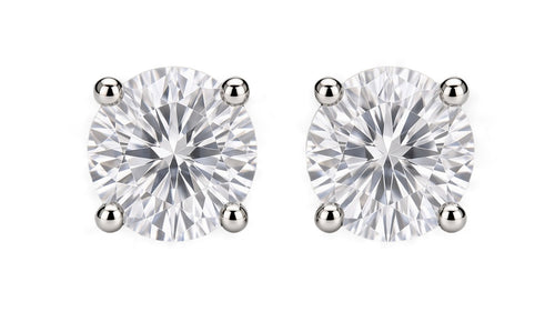 Exaltare Lumière sterling silver 0.50 CTW lab-grown diamond round stud earrings — hero front view