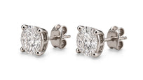 Exaltare Lumière sterling silver 0.50 CTW lab-grown diamond round stud earrings — profile side view