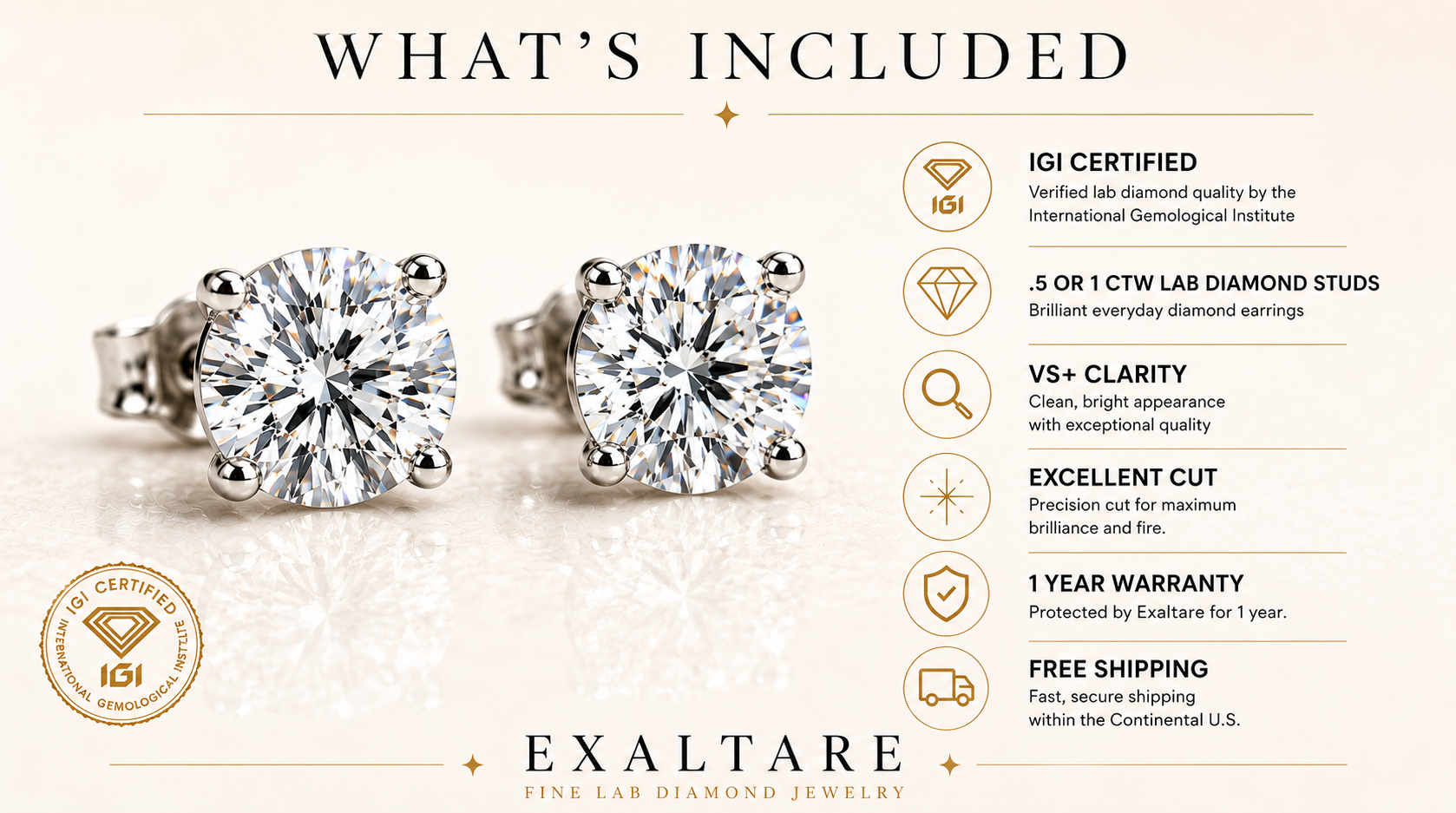Lumière Lab Diamond Stud Earrings